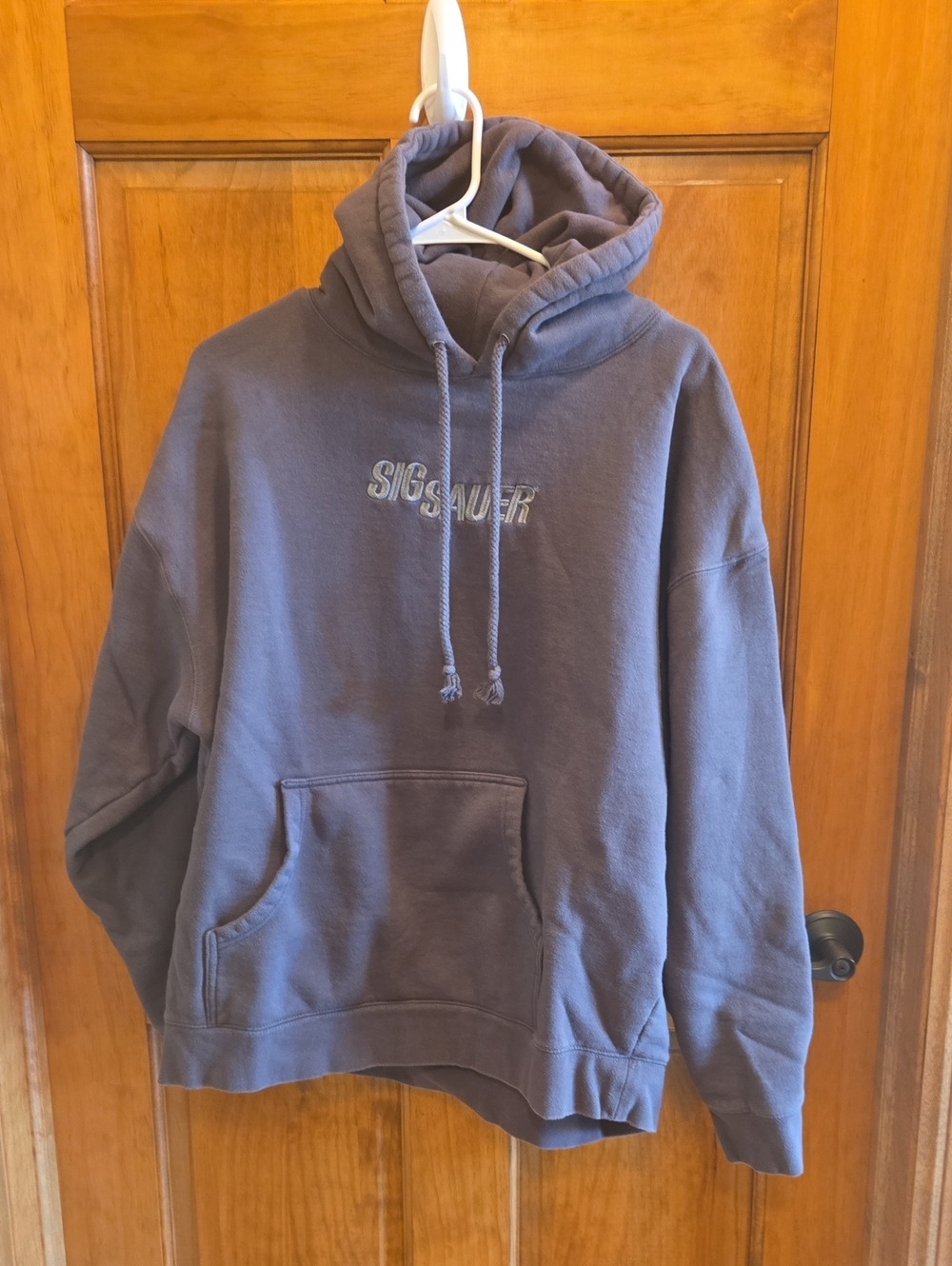 Men's Hooded Pullover Sweatshirt in Slate Gray Size Large